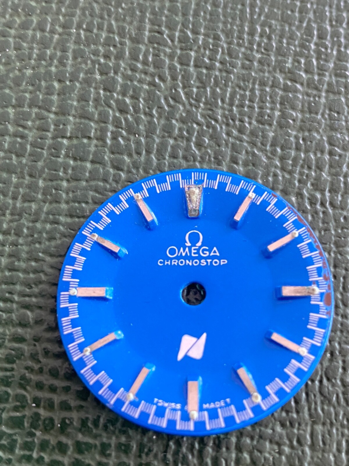 Authentic Vintage Omega Chronostope dial 28,5mm Blue Dial
