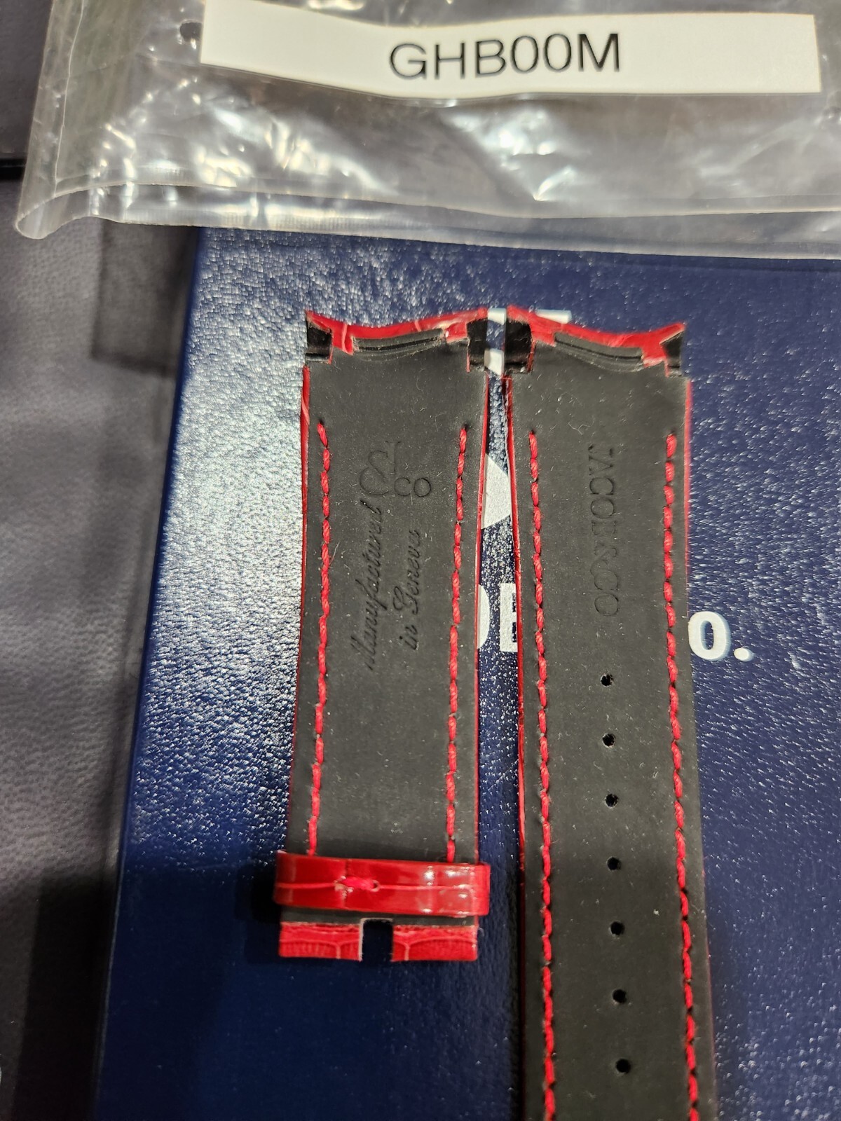New Jacob & Co. Red Genuine Ghost Alligator Leather Watch Band Strap (ONLY ONE)