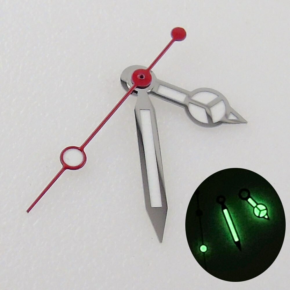 Silver Luminous Watch Hands for NH35 NH36 NH38 ETA2824 PT5000 Miyota8215 DG2813