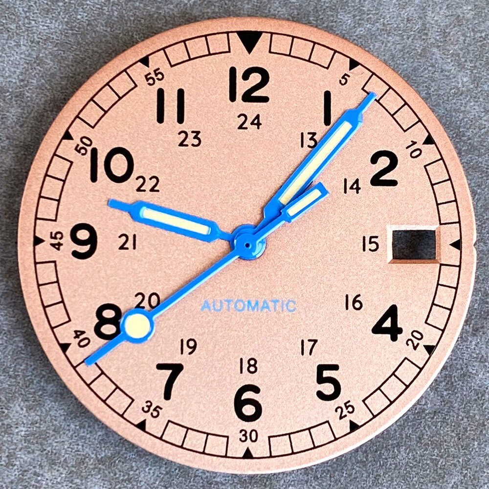 29mm Pilot Style Watch Dial Face and Hands Fit for NH35 NH36 Automatic Movement