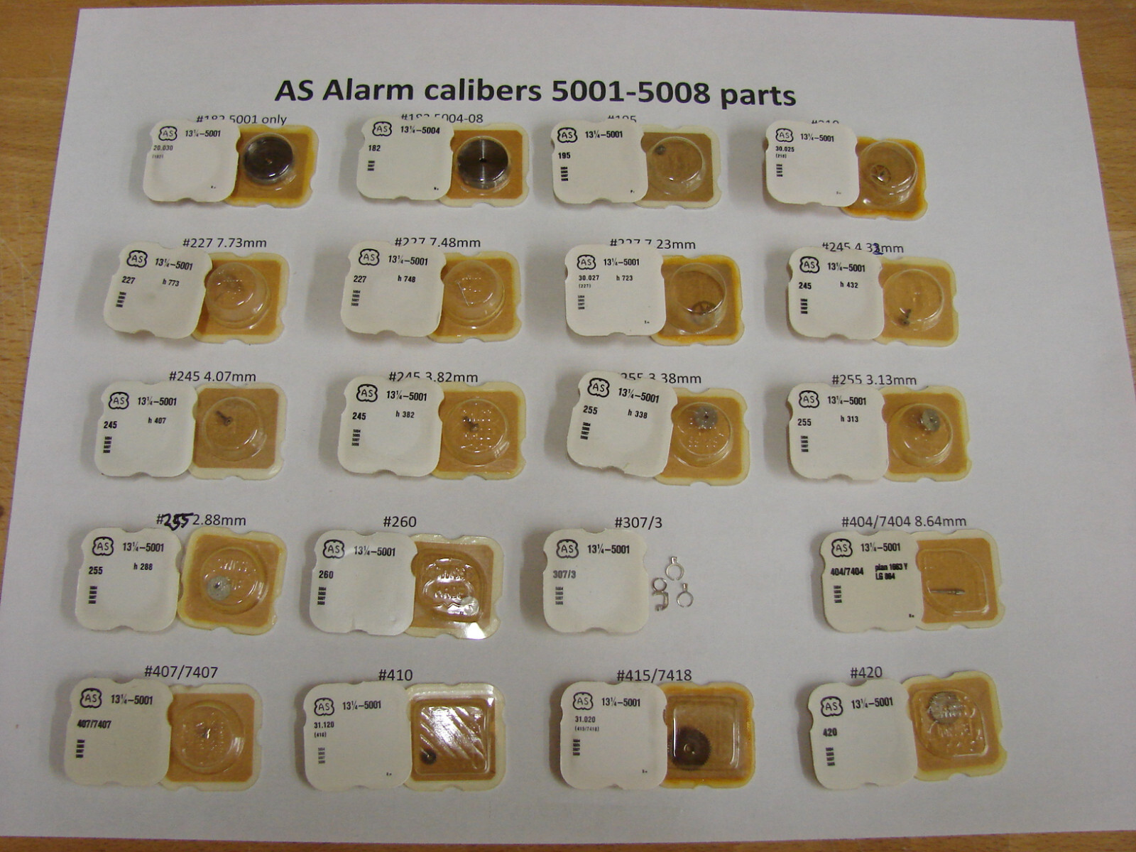 AS calibers 5001, 5004, 5005, 5007, 5008 parts, alarm, movement, auto, calendar!