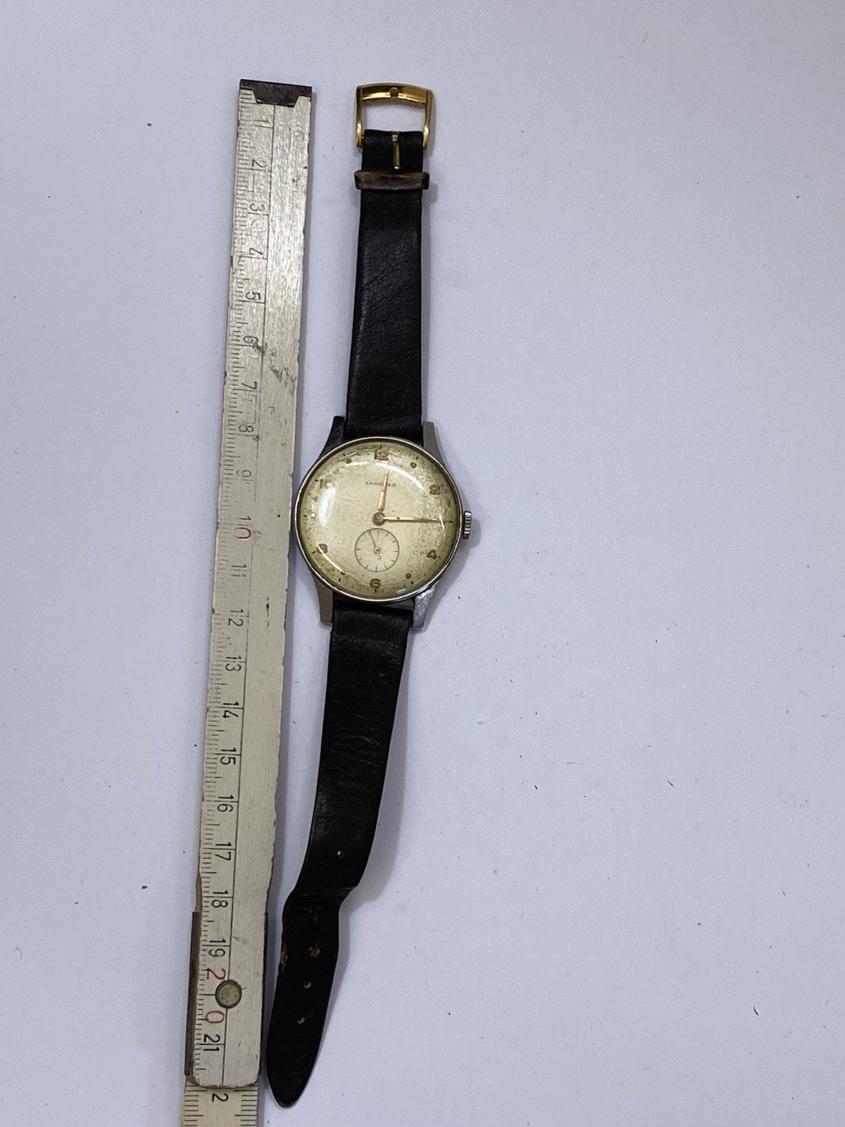 Longines Vintage Men’s Mechanical Steel Watch 1940s 50s Small Seconds 35mm