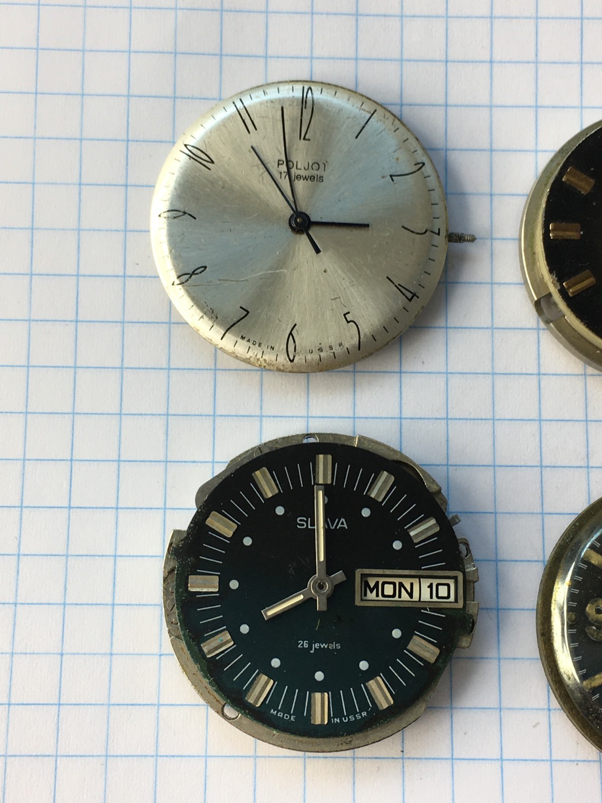 MOVEMENTS (12pcs) FOR MENS WRIST WATCH Slava Vostok Poljot USSR for parts