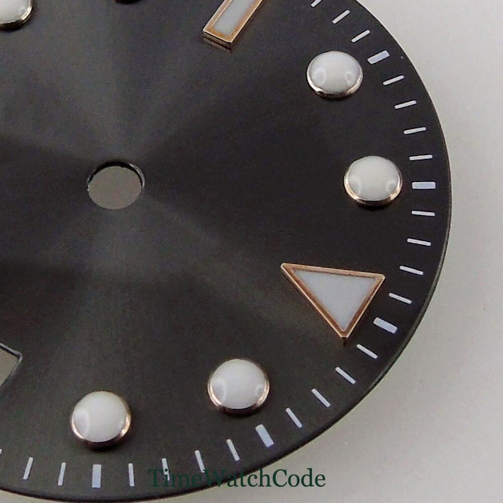 29mm Gray Watch Dial Rose Gold Index for NH35 ETA2824 PT5000 Miyota8215 DG2813