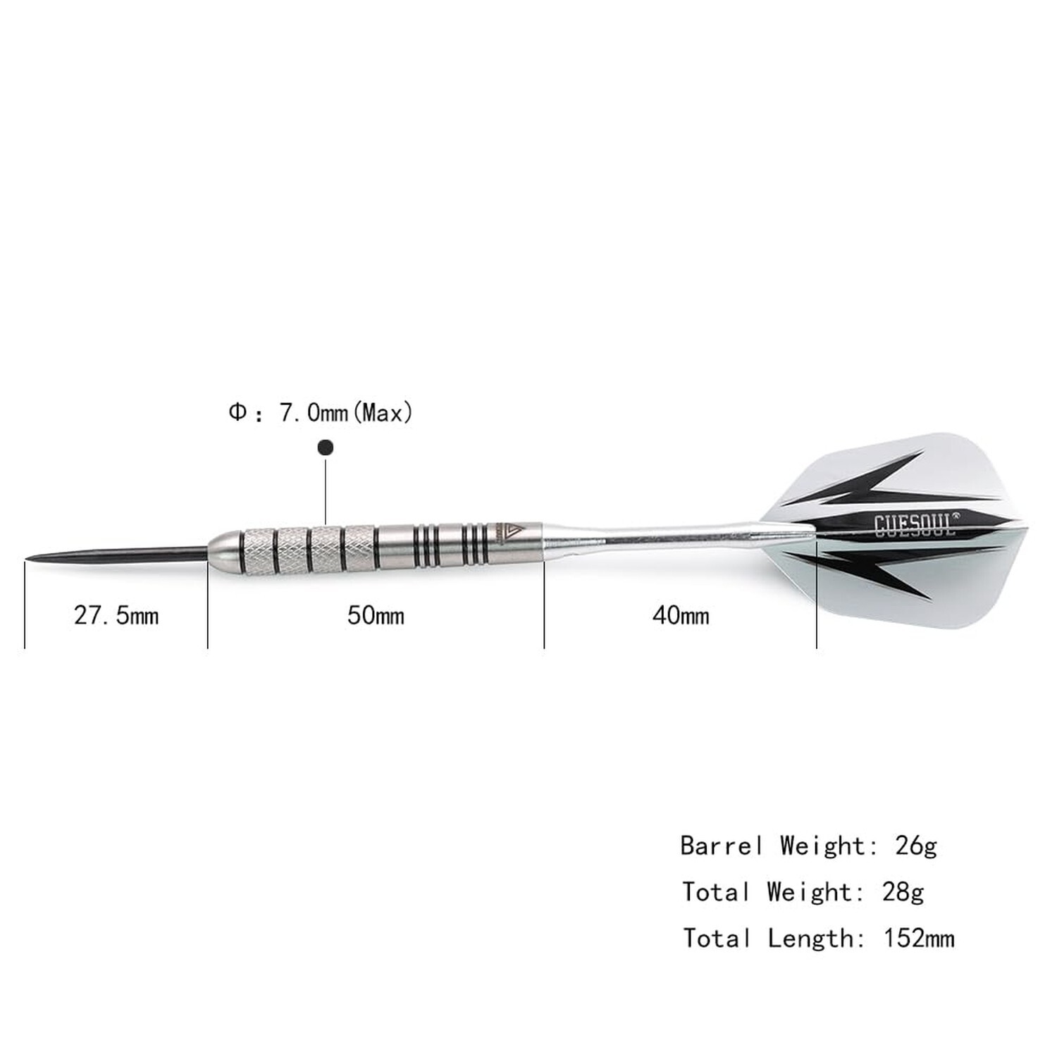 CUESOUL Professional Tungsten Steel Tip Darts-30g/28g/26g/25g/24g/22g 26g