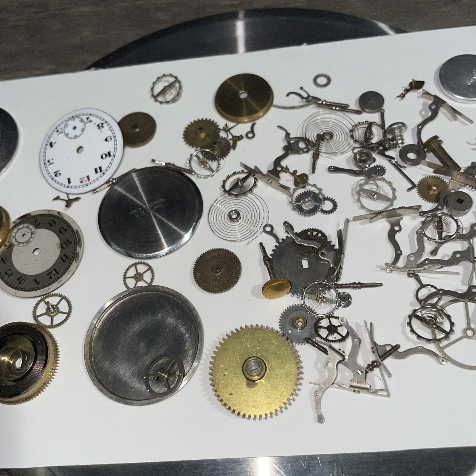 Vintage Watch Parts Lot Gears, Wheels, Cogs Case Steampunk Crafts Repair (50g)