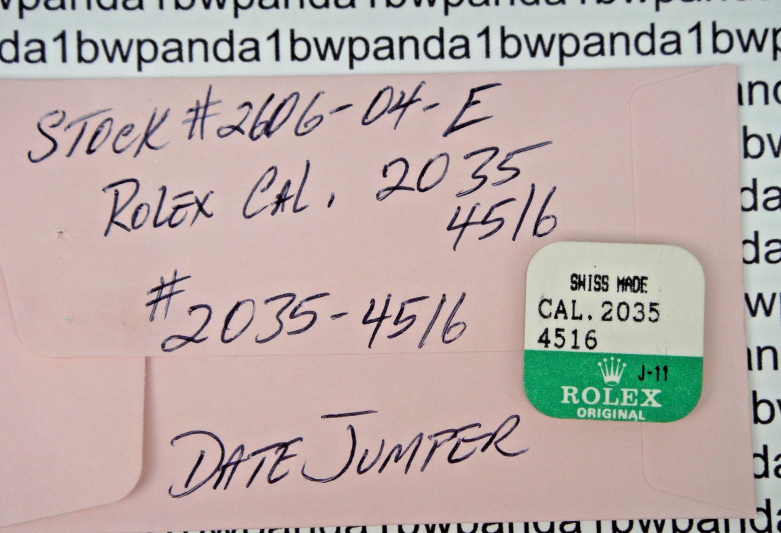 OEM Rolex Caliber 2035 ==DATE JUMPER 2035-4516==New Old Stock=Factory Sealed==