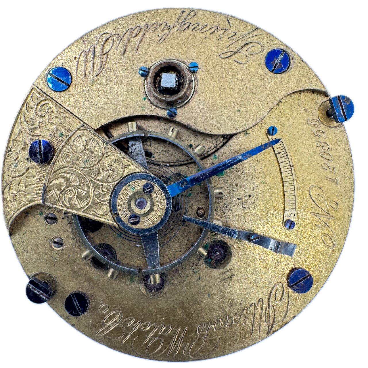 Antique 18S Illinois 11 Jewel Key Wind Hunter Pocket Watch Movement Grade 2 USA