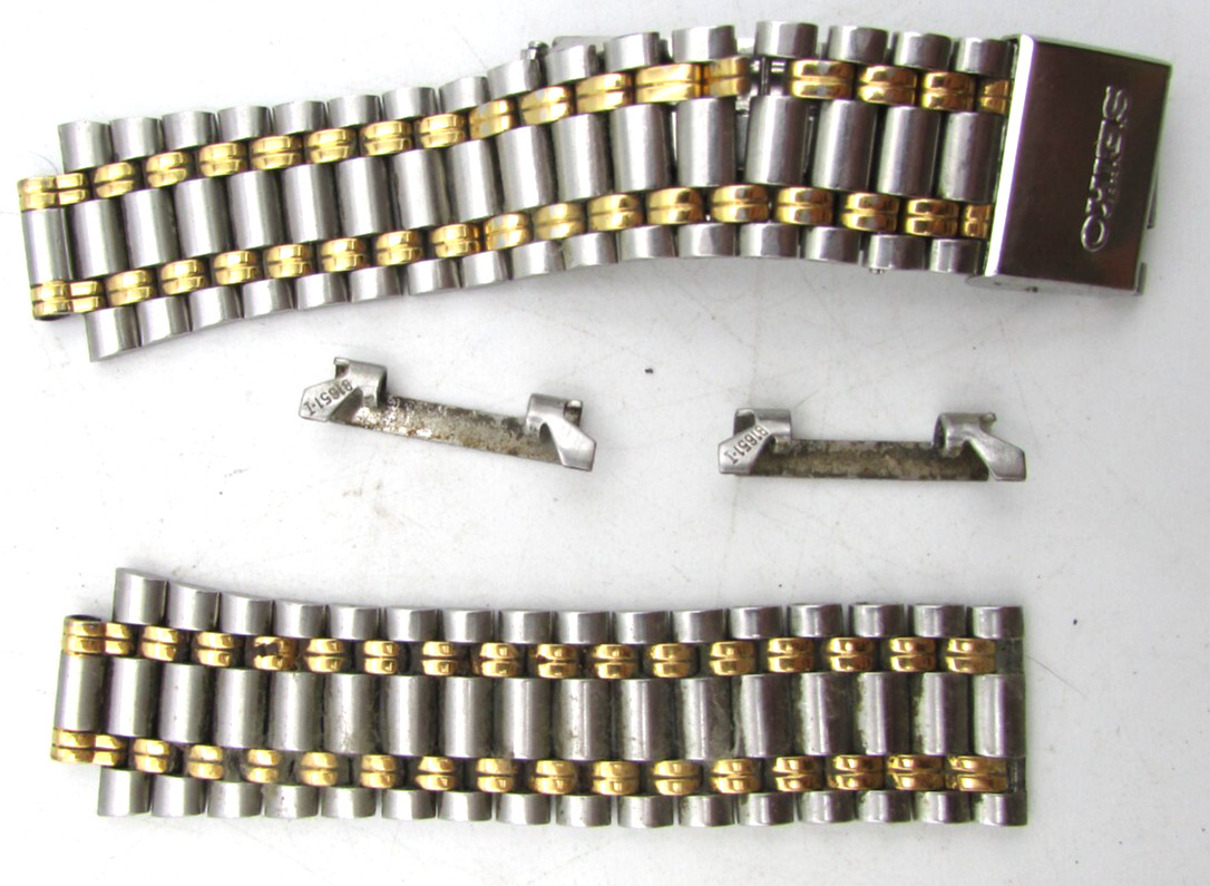 SEIKO 19mm/11mm STAINLESS STEEL & 2 TONE BRACELET JUBALEE FOR REPAIR LOT W64