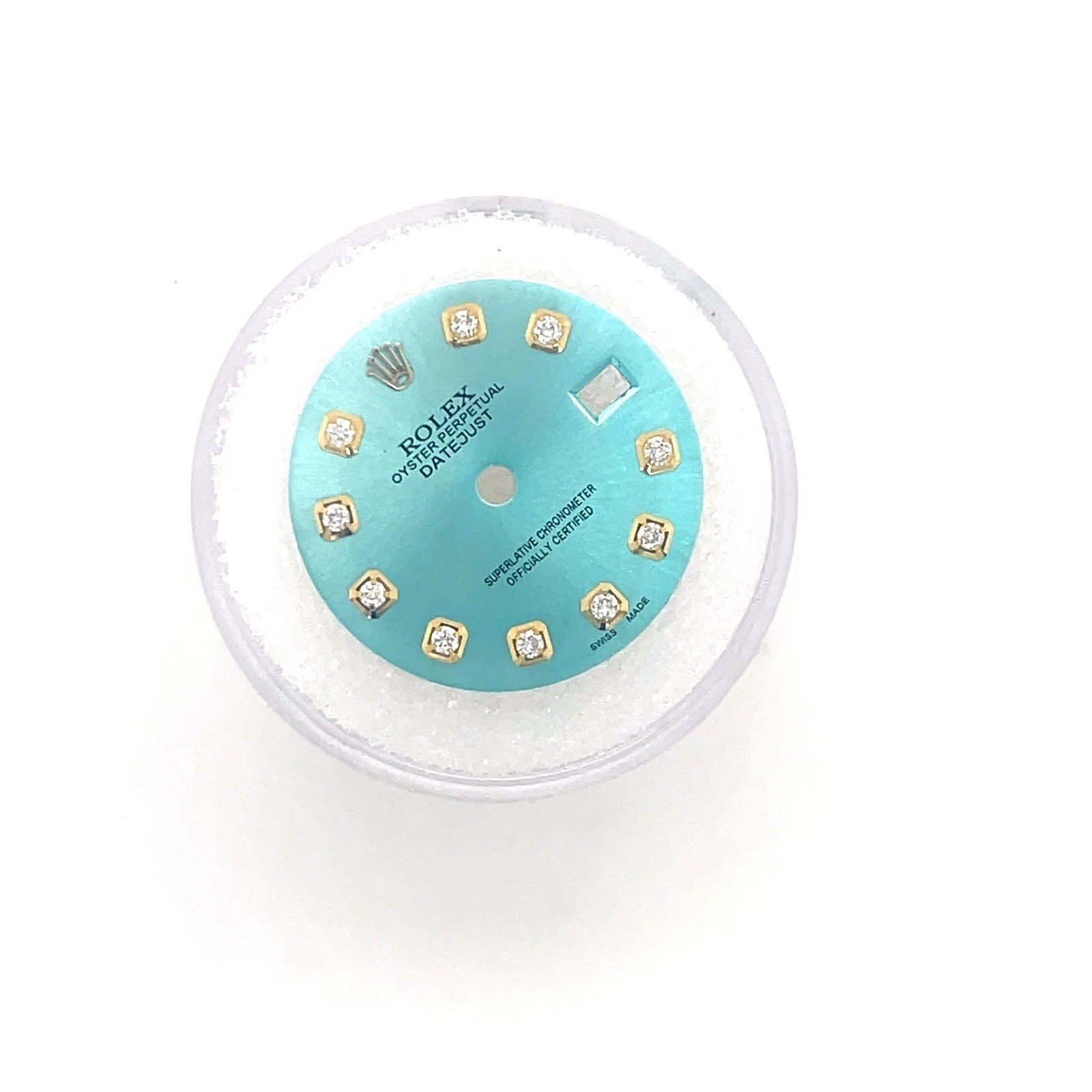 Custom ice Blue Dial For Datejust 26 mm Natural Diamond Quick Set