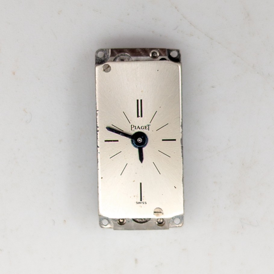 Vtg Piaget 2P Ladies Watch Baguette Movement 17 Jewels 650793 Mechanical Manual