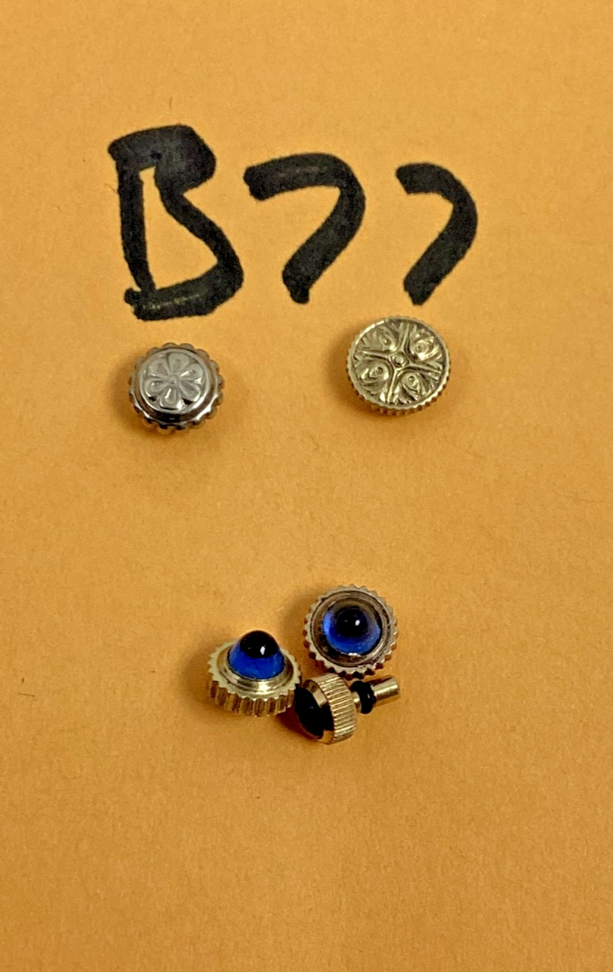 Lot of Gold Silver Tone Victorian Flower / Blue Sapphire Tone Crown Assortment