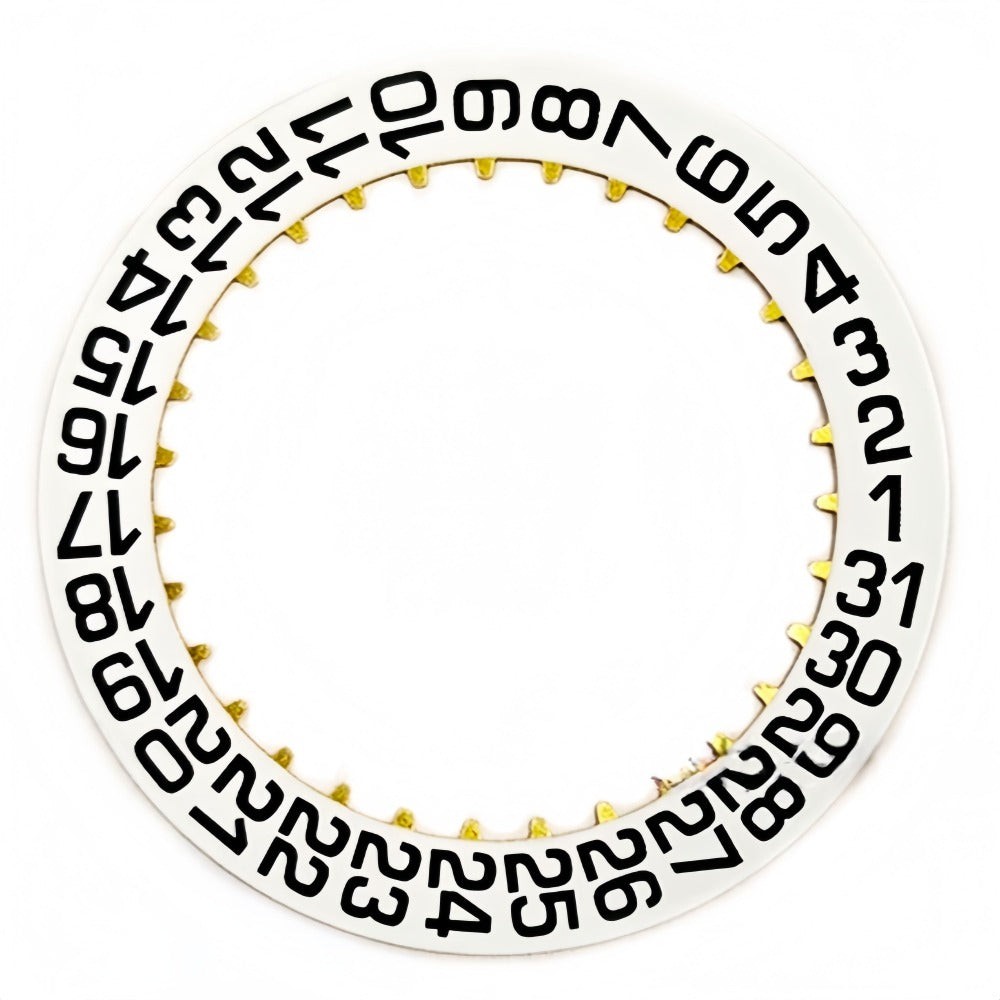 Black Bold Font White Date Disk Wheel Generic for C324 Movement Watch Part