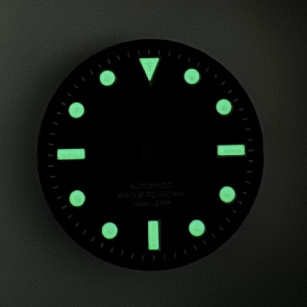 29mm Black Enamel 100m Water Resistant Diver Watch Dial Face For NH35 NH36 Sub