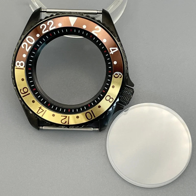 Black SKX007 Case 42mm NH35/36 Flat Sapphire Stainless Steel 22mm