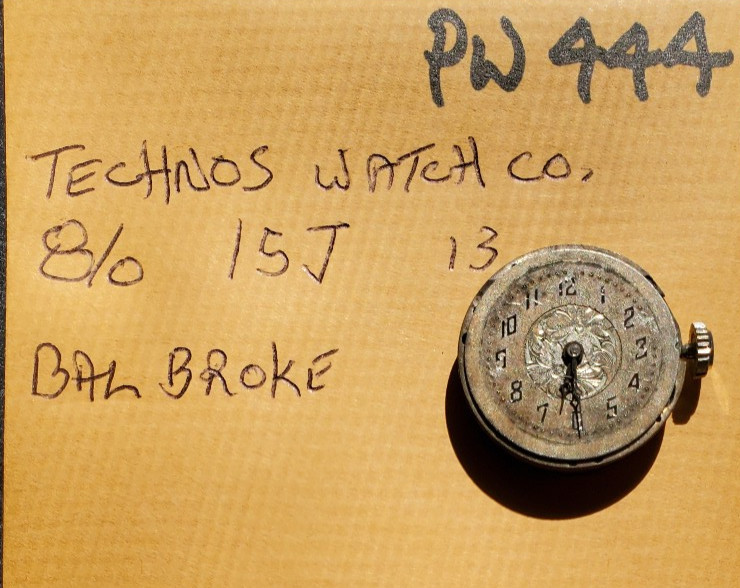 TECHNOS 8/o 15j 13 POCKET WATCH MOVEMENT PW444