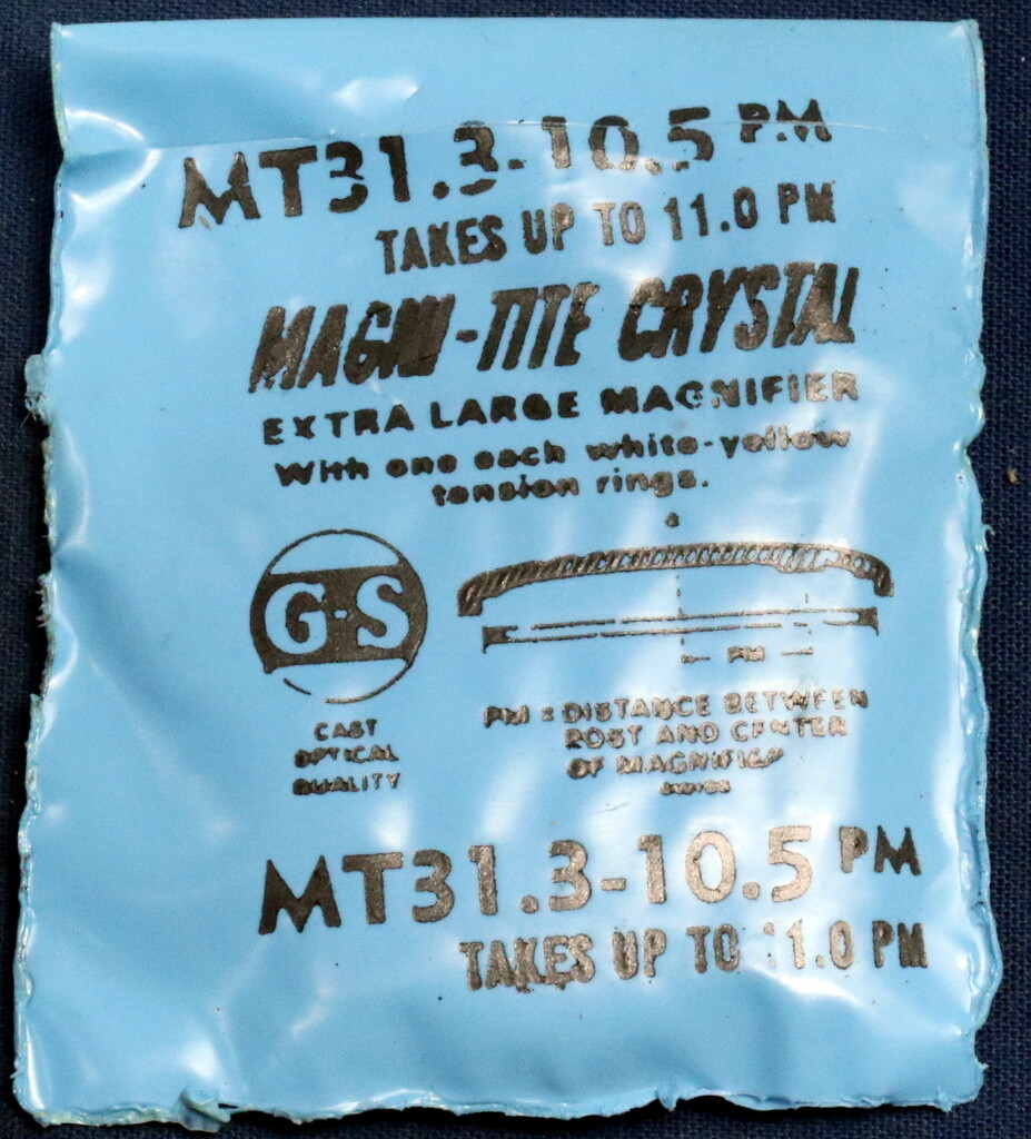 JD2-1. G-S MAGNI-TITE WRIST WATCH CRYSTAL 27.5-30.4mm, LARGE MAGNIFIER FOR DATE