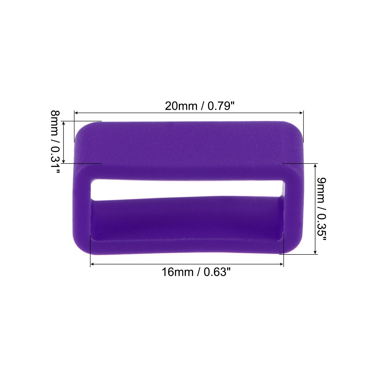 Watch Band Strap Loops Silicone for 16mm Width Watch Band Purple 4Pcs]