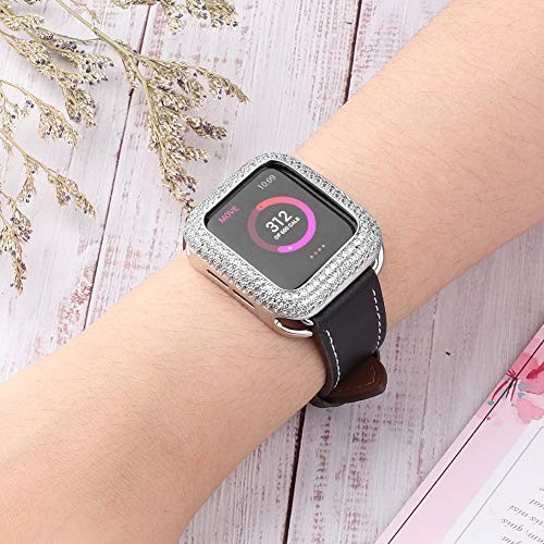 Bling Rhinestone Case Bezel Cover for Apple Watch 42mm 46mm Silver