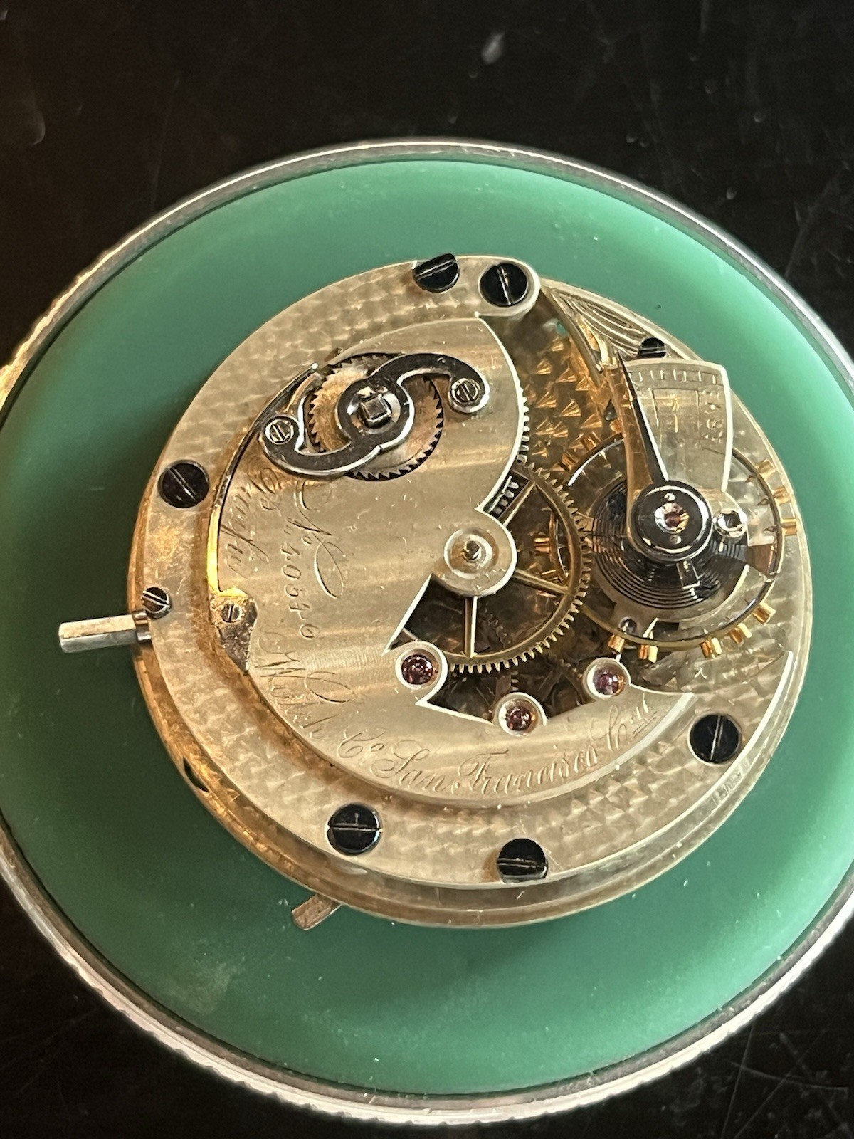 RUNNING Pacific Watch Co. San Francisco Pocket Watch Movement 46mm, Swiss Import