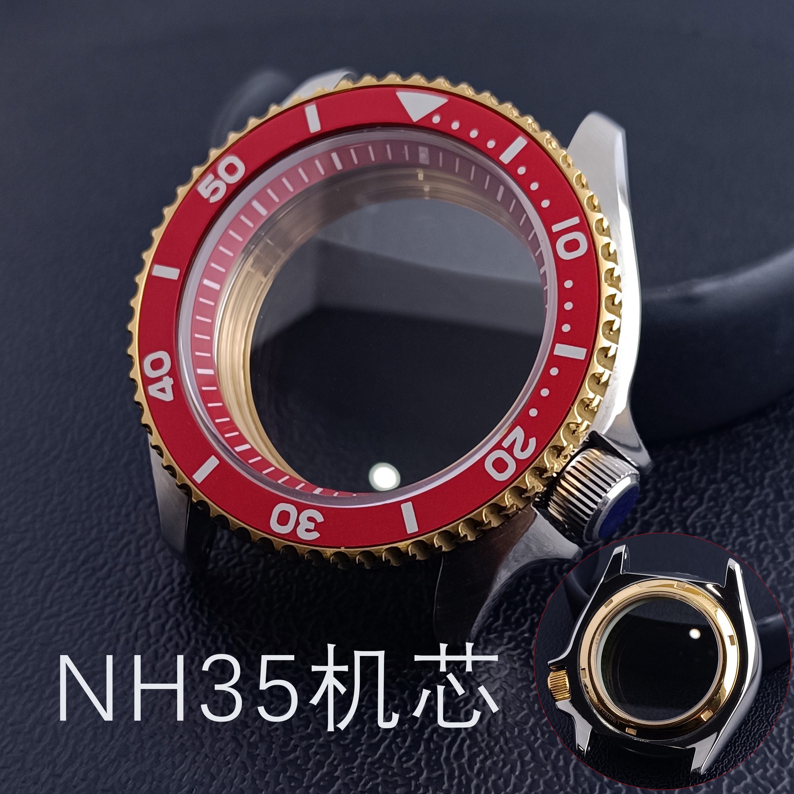 40.5mm Stainless Steel Watch Case Sapphire for Nh35 Nh36 Movement 28.5mm Dial