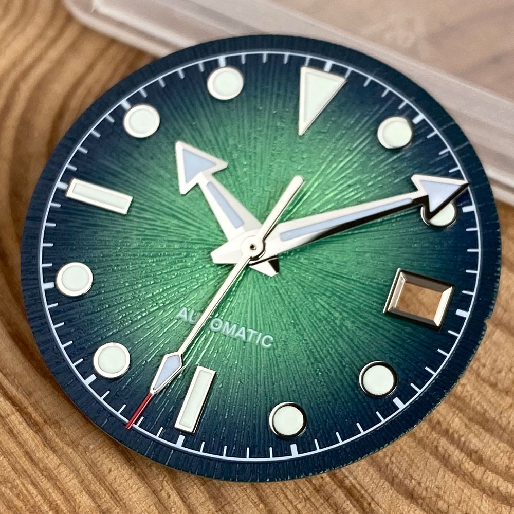 New 29mm Lume Sunburst Black Blue Green Red Watch Dial Hand Set Fit Miyota 8215
