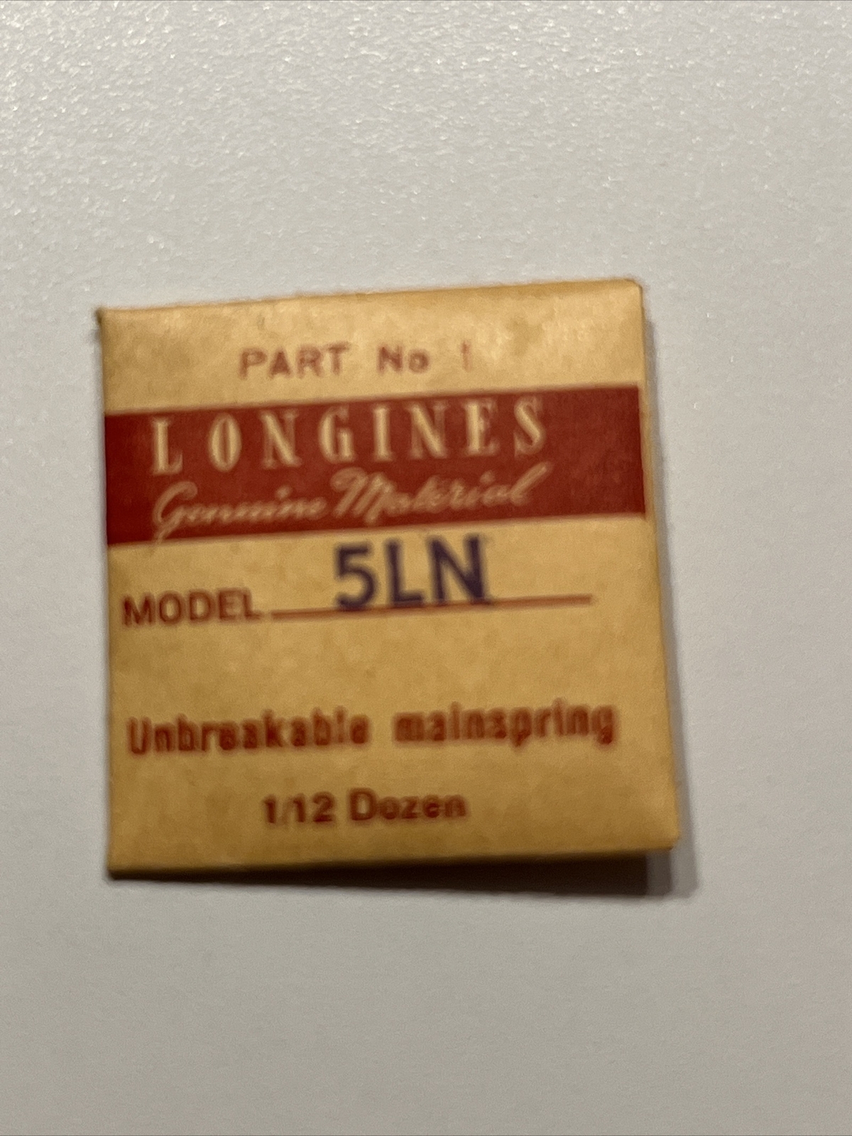 Genuine Longines Part #1 Unbreakable Mainspring Model 5LN