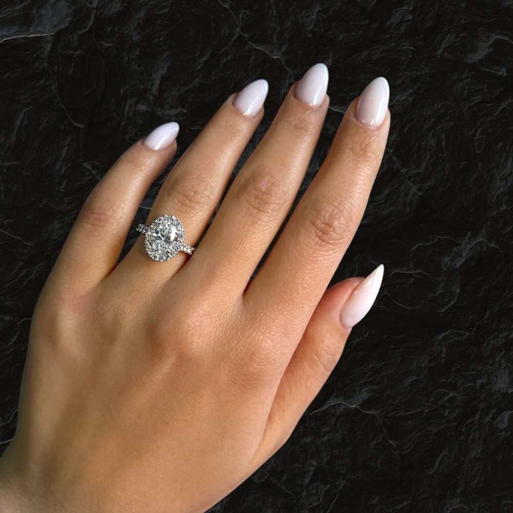 Diamond Ring Oval Cut Semi Mount Setting 950 Platinum Size 5 6 7 0.50 Carat