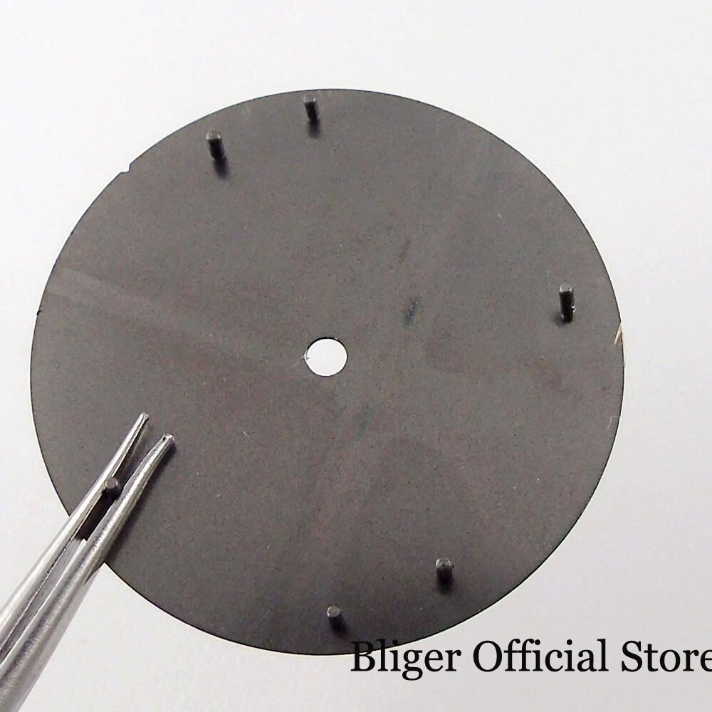 Nologo Black Vintage 29mm Yellow Marks Watch Dial fit NH35A NH36A ETA2824 PT5000