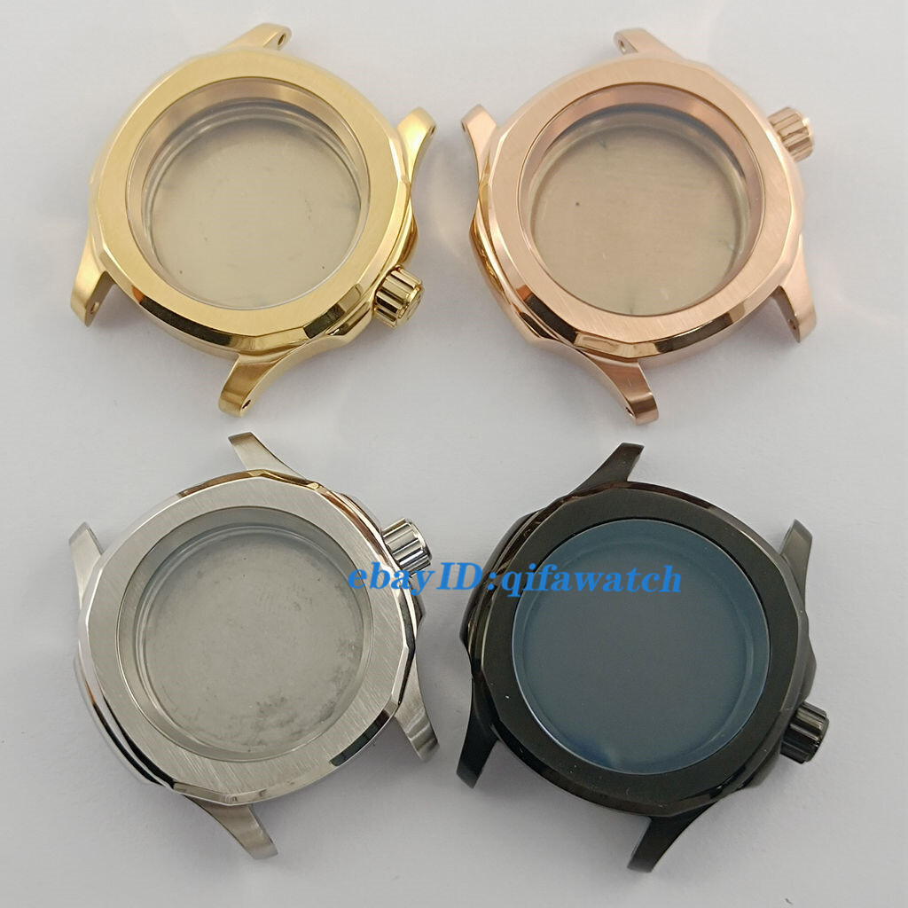 40mm silver black gold rose gold watch case sapphire glass 200m fit NH35 NH36