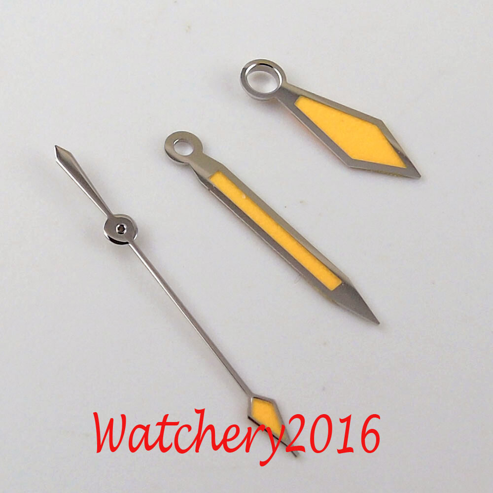 Watch Hands Parts Fit For NH35/NH36 7002 4r15 Movement Orange Lume Watch Pointer