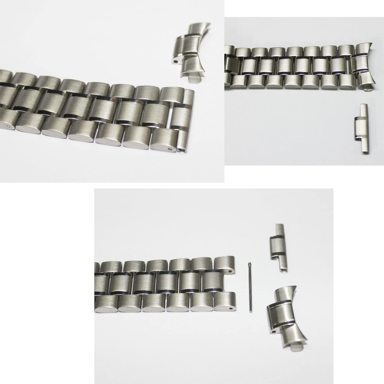 Curved End Replacement Watch Band 18mm 20mm 22mm 24mm Stainless Steel Watchba…