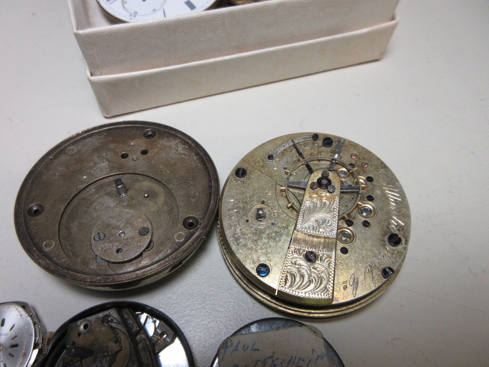 VTG LOT POCKET WATCH WRIST WATCHS MOVEMENTS PAUL DITISHEIM WATCHMAKER PARTS #140