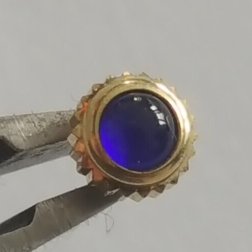 Baume & Mercier Gold Plated Crown With Blue Cabochon Stone Part Number MVO90005