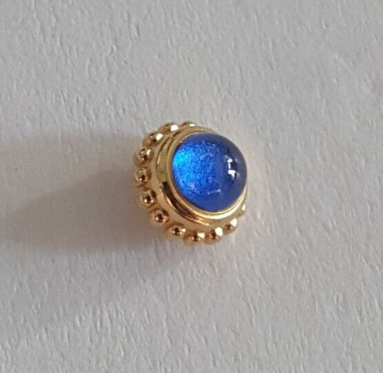 Cartier Undercut Gold Plated Crown With Blue Cabochon Stone