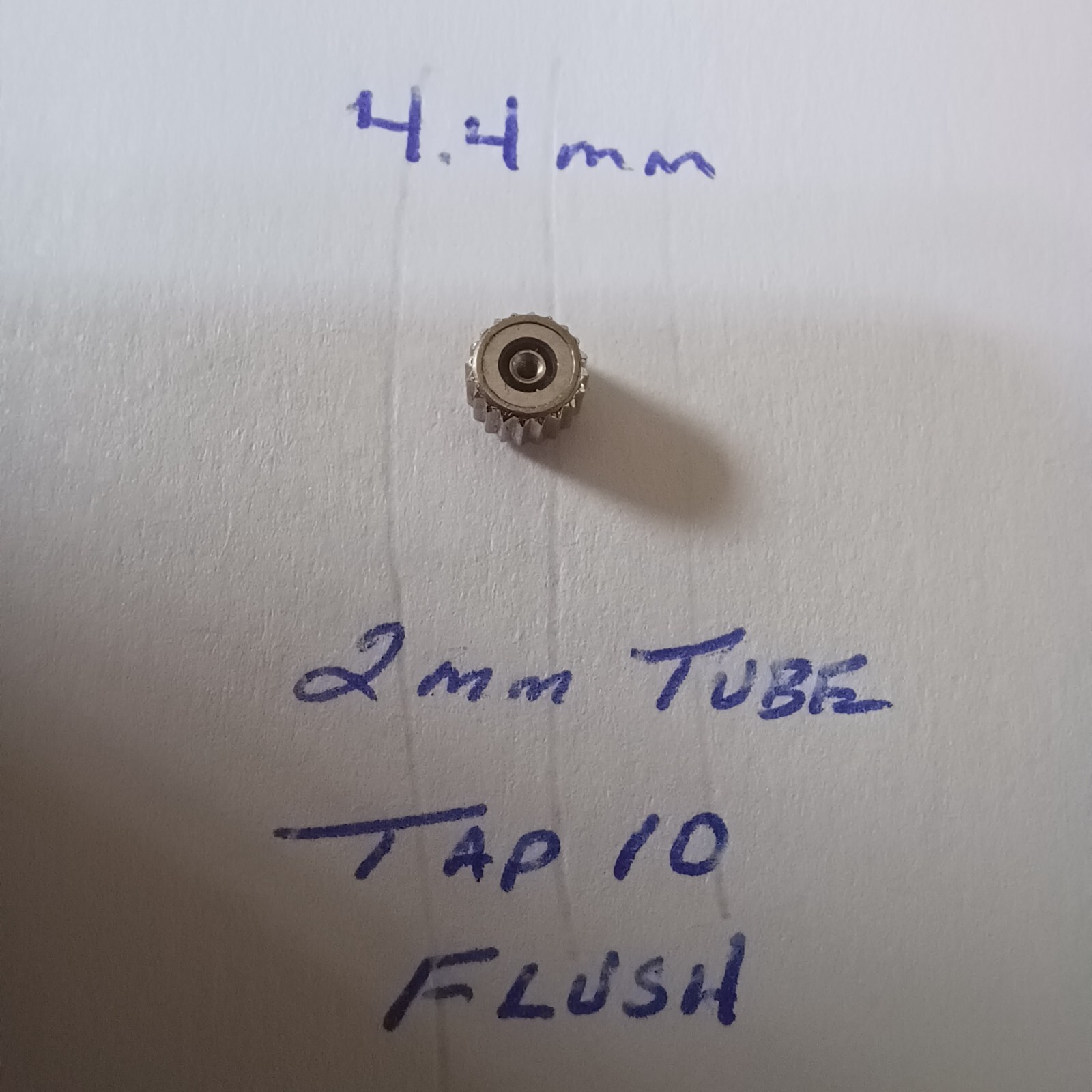 Vintage Original Technos Stainless Steel Waterproof Crown 4.4mm Tap 10 Tube 2mm
