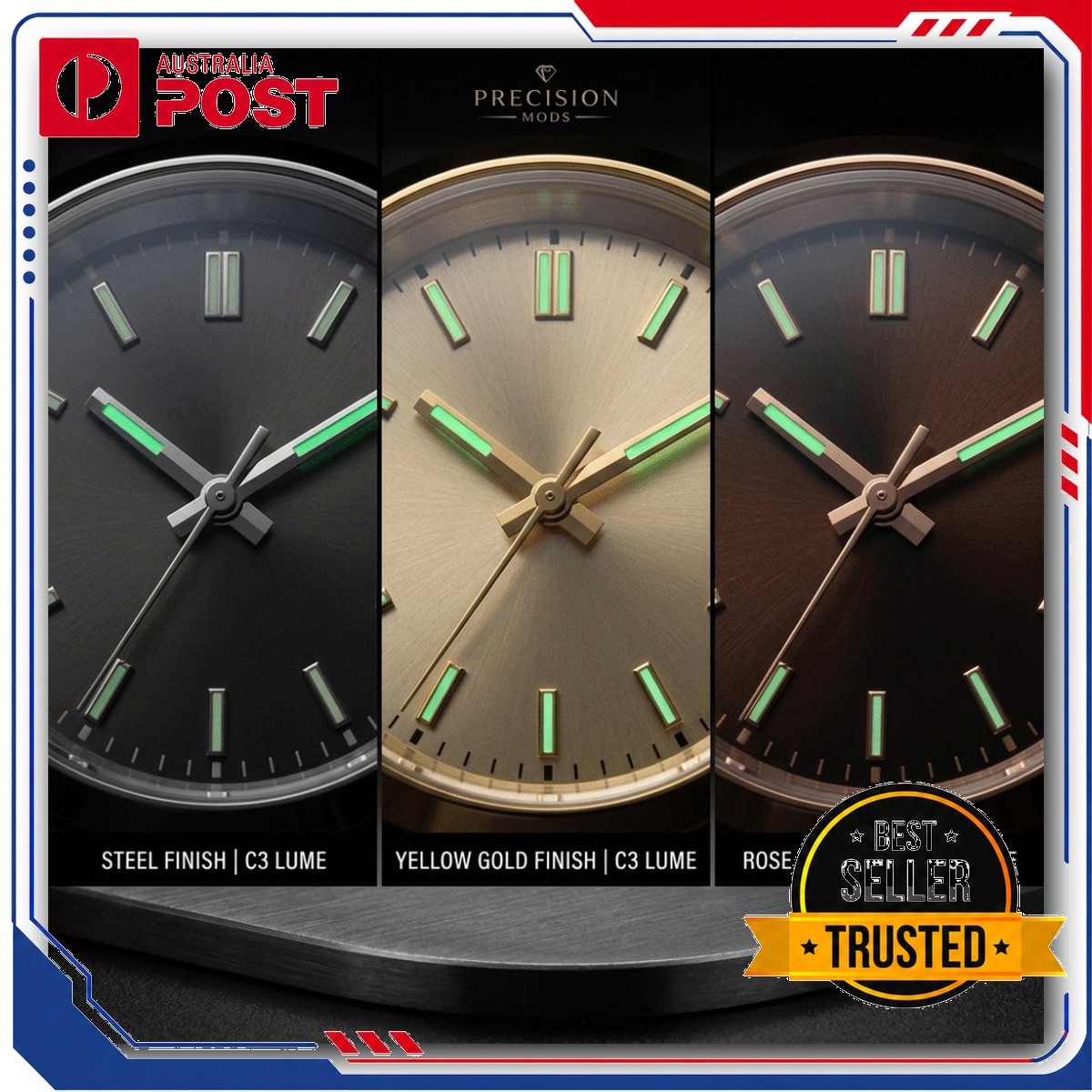 Green Luminous Watch Hands for NH35 N36 4R 7S Movement Modification Set