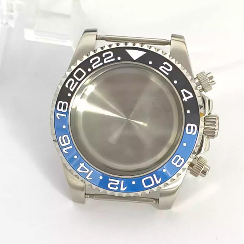 40MM Watch Case with Flat Sapphire Crystal Ceramic Bezel for VK63 Movement