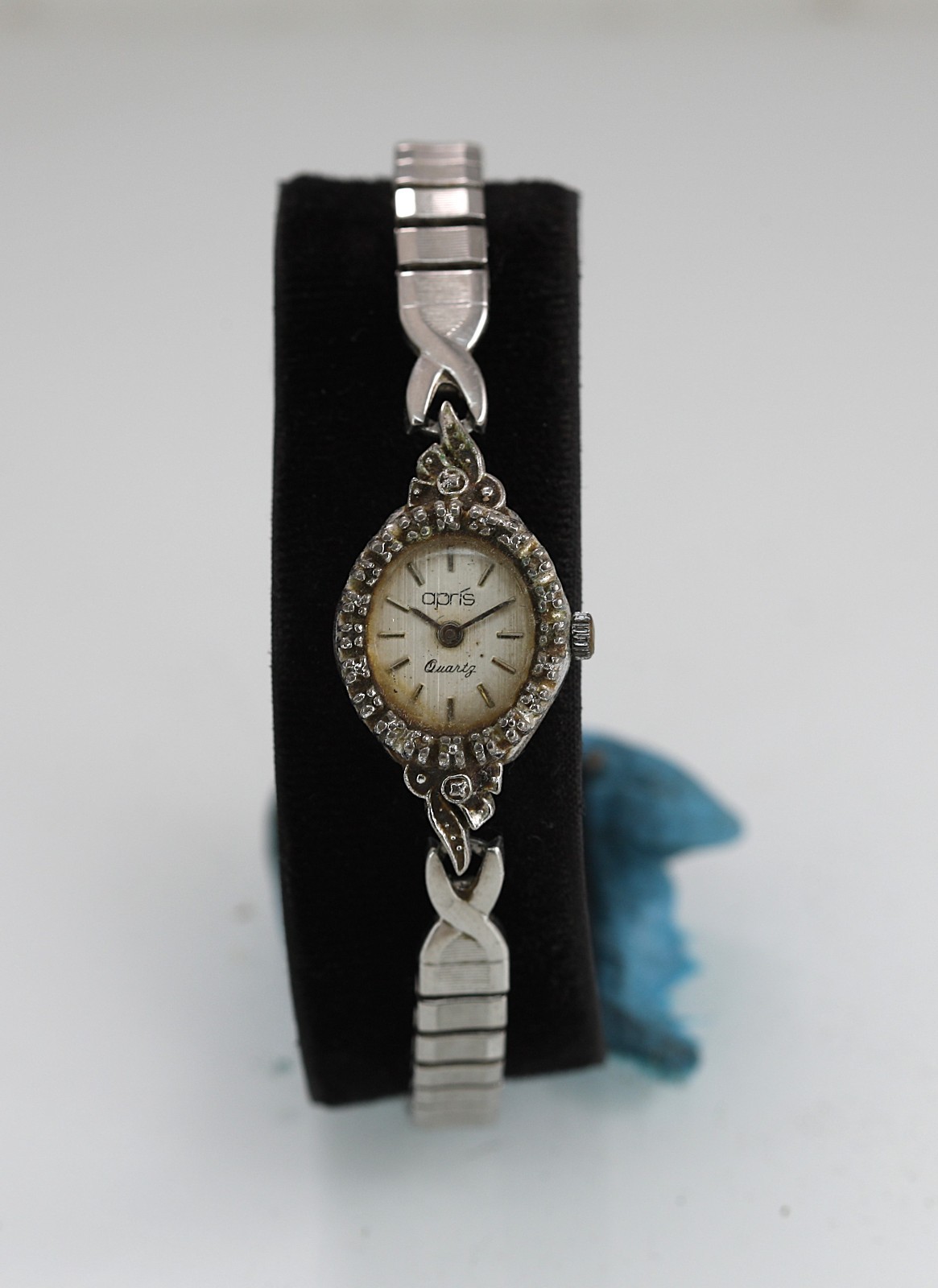 Apris Watch Women Vintage Silver Stainless Steel Stretch Mechanical NON-WORKING