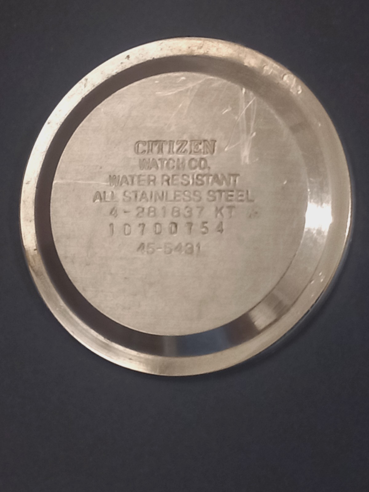 Citizen Watch CO Caseback Ref. 4-281837 KT 10700754 45-5431 ST.STEEL Case Back