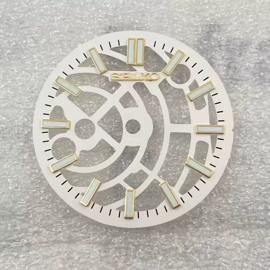 28.5mm Cutout Watch Dial Green Lume for Nh70 NH72 Movement Watch Parts S Logo