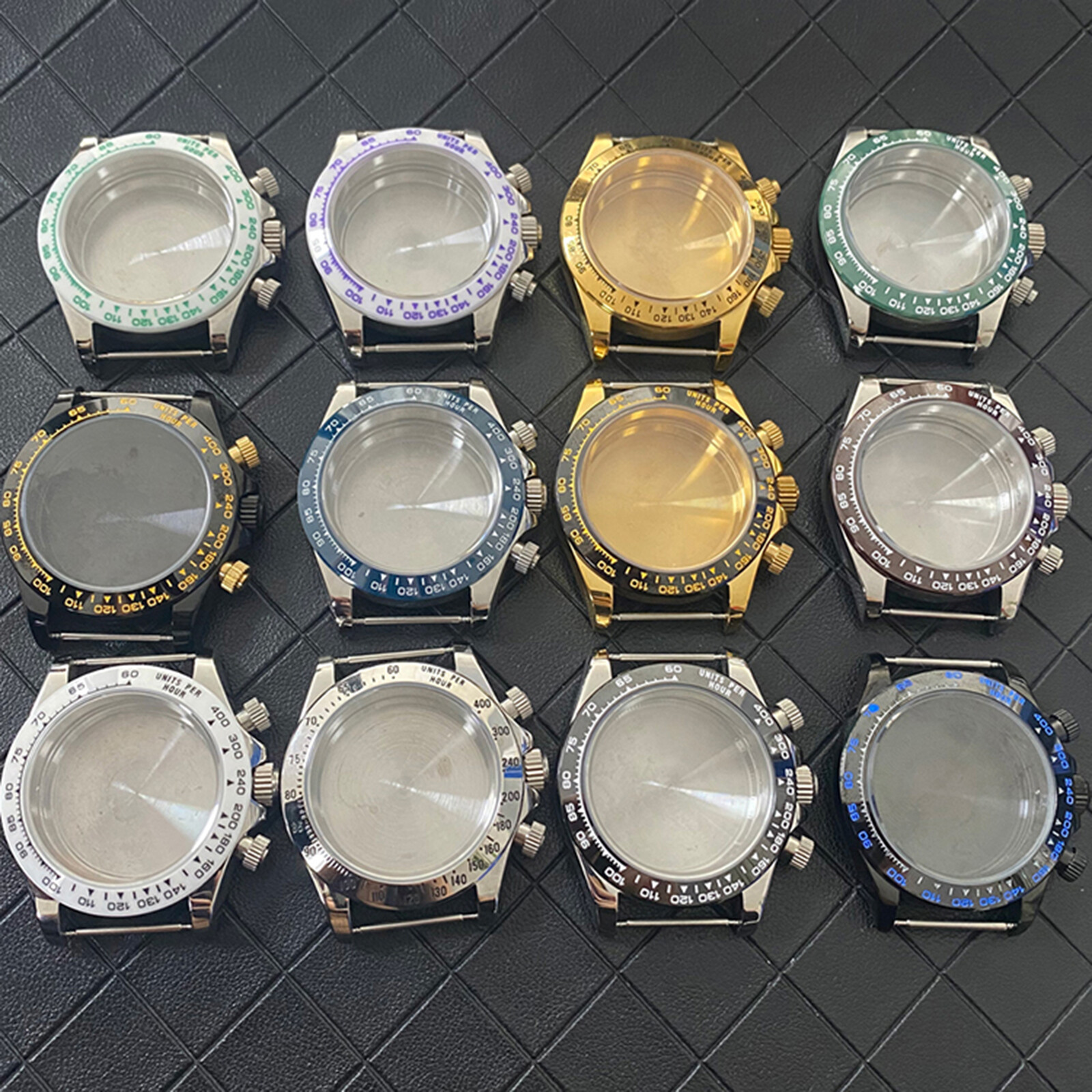 39MMM 316 Steel Ceramic Bezel Watch Case Strap Sapphire Glass for VK63 Movement