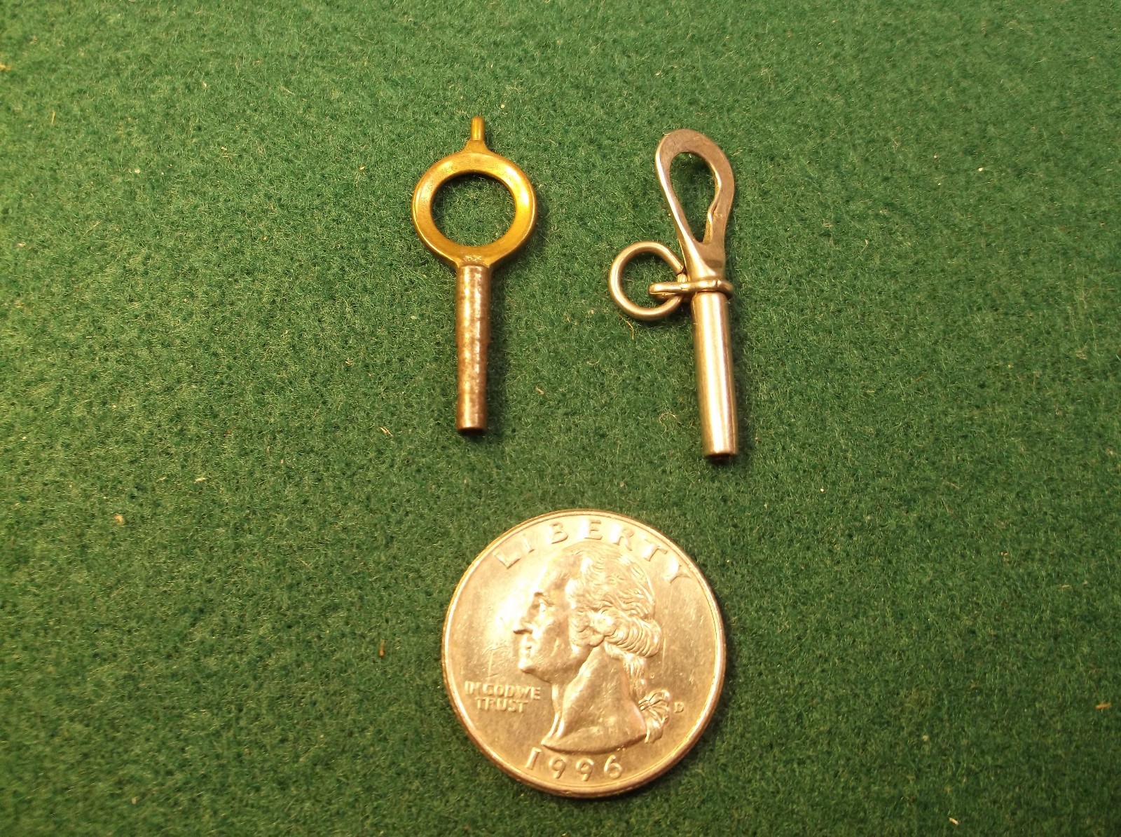 #2 of 2, VERY NICE ANTIQUE VICTORIAN ERA POCKET WATCH KEY, NICKEL PLATED STEEL