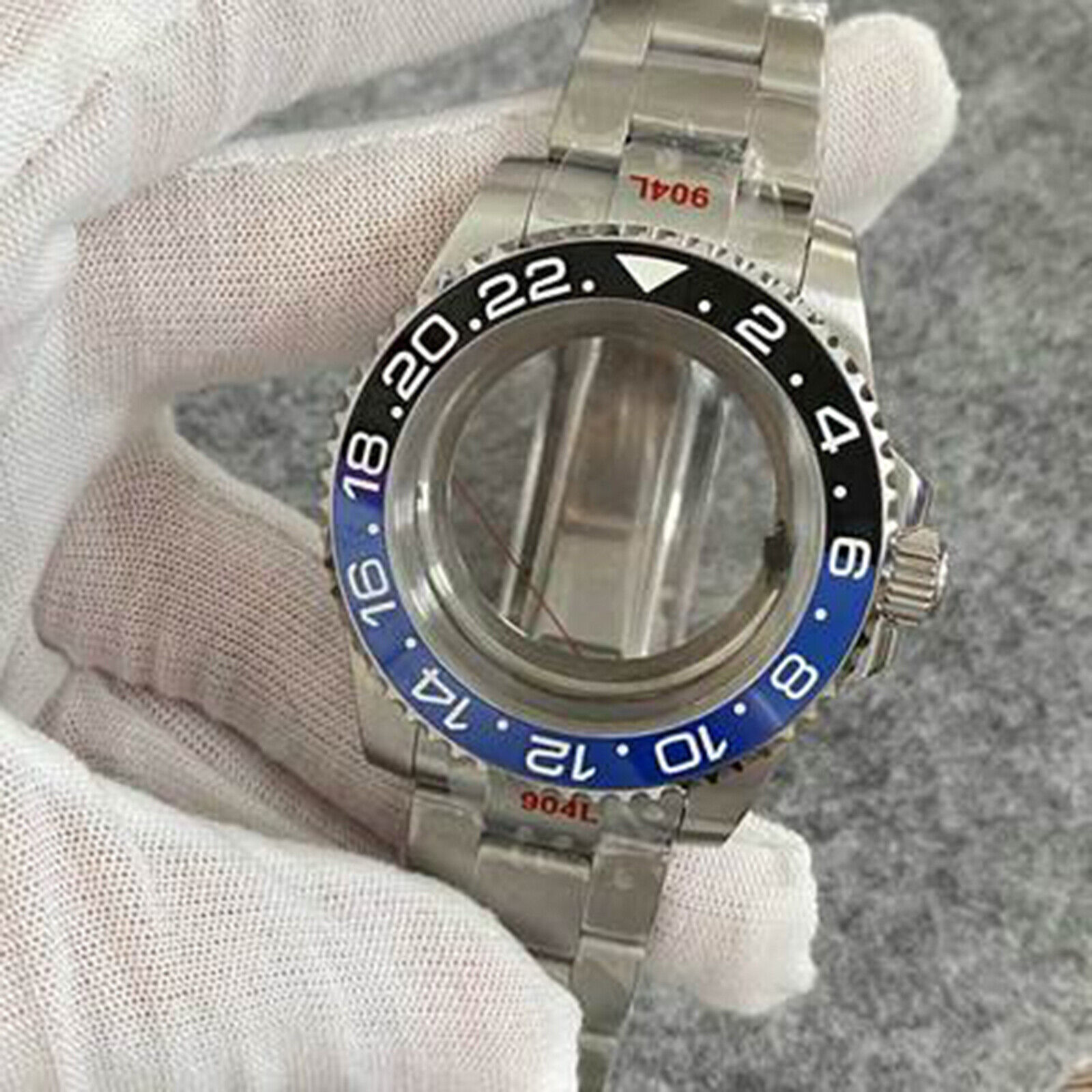 40MM Transparent Bottom Watch Case + Sand Strap Sapphire for NH35/NH36 Movement