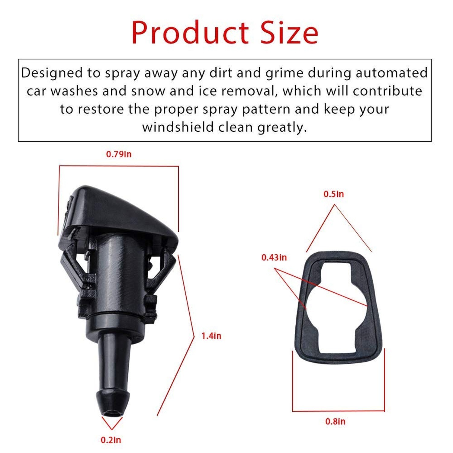 4805742AC Front Windshield Washer Nozzles Kit for Dodge, Jeep, Ram Replaces O…