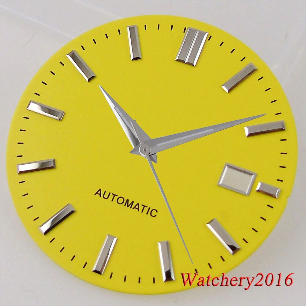 Tandorio 33.5MM Sky Blue Folds Watch Dial Date Window Fit NH35 NH36 Automatic
