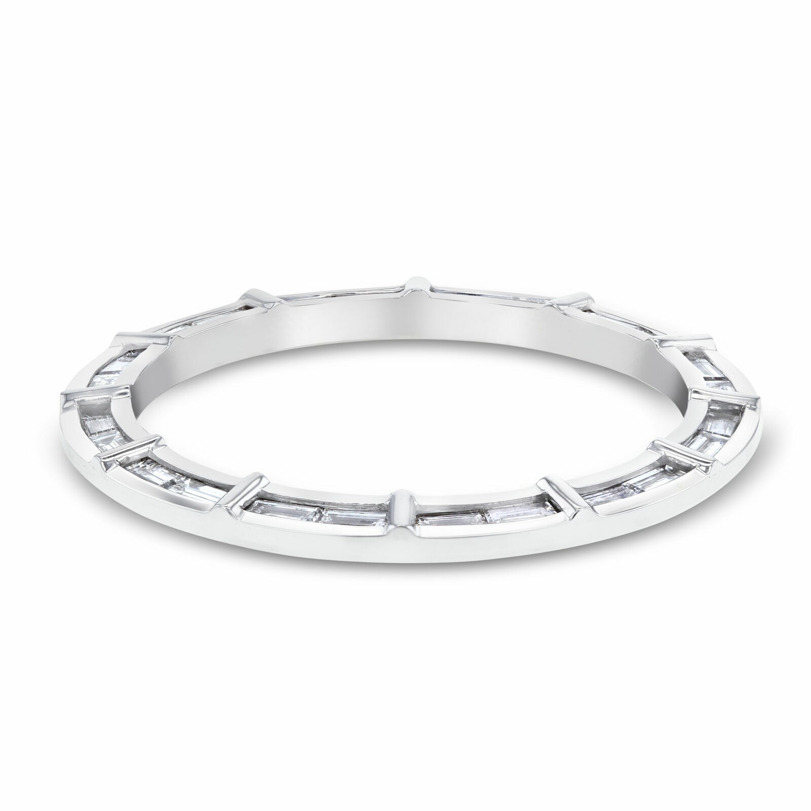 MENS 24 BAGUETTE NATURAL DIAMOND BEZEL FOR ROLEX DATEJUST 36MM 18K WHITE GOLD