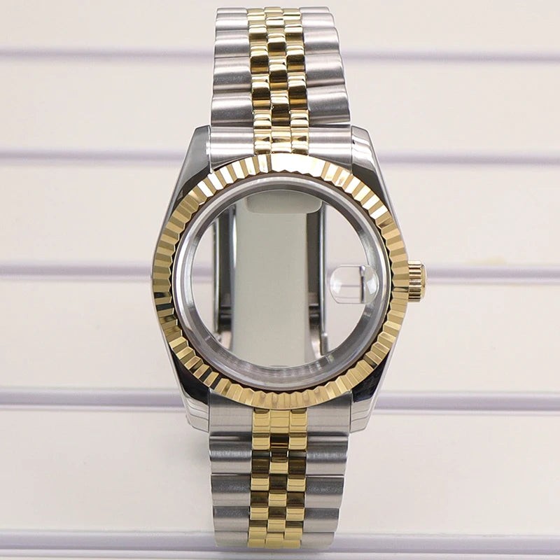 36/39mm Fluted Watch Case Sapphire Glass For NH35 NH36 NH34 4R36 Miyota 8215