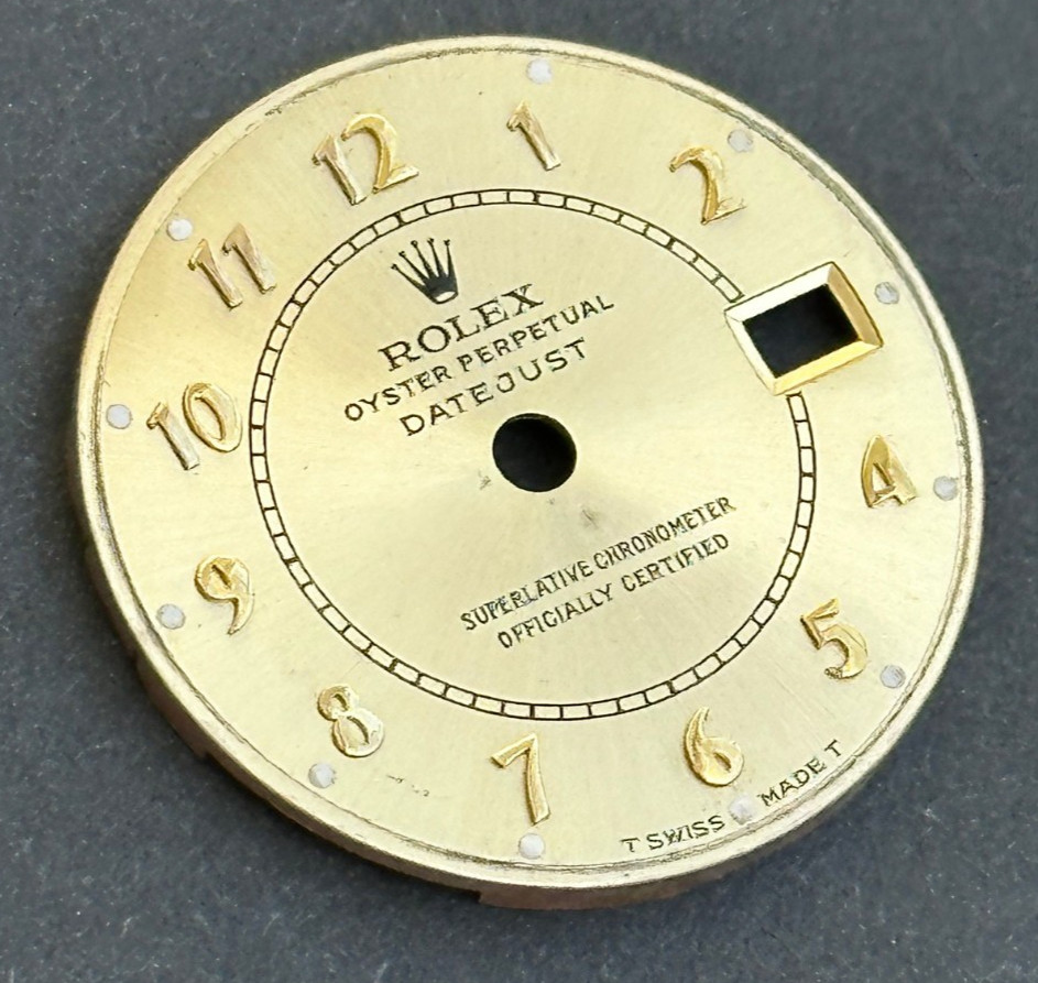Vintage Rolex Oyster Perpertual Datejust Watch Boiler Gauge Dial 26mm Case