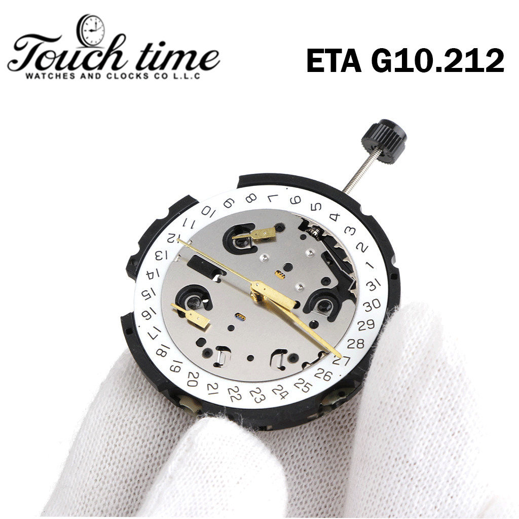 ETA G10.212 AB-Quartz Movement-White Date Disk At 4-Horizontal-4 Jewels-3 Hands.